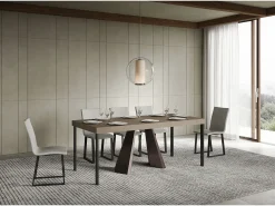 Mesa de consola extensível 90x40/196 cm Diamante Small Premium cinza pomba