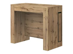 Mesa de consola extensível em madeira, acabamento em carvalho rústico 90×45-90×295 cm - GAIOLE