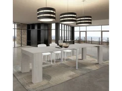 Mesa de consola extensível em madeira, acabamento em olmo pérola 90×45-90×300 cm - LERICI