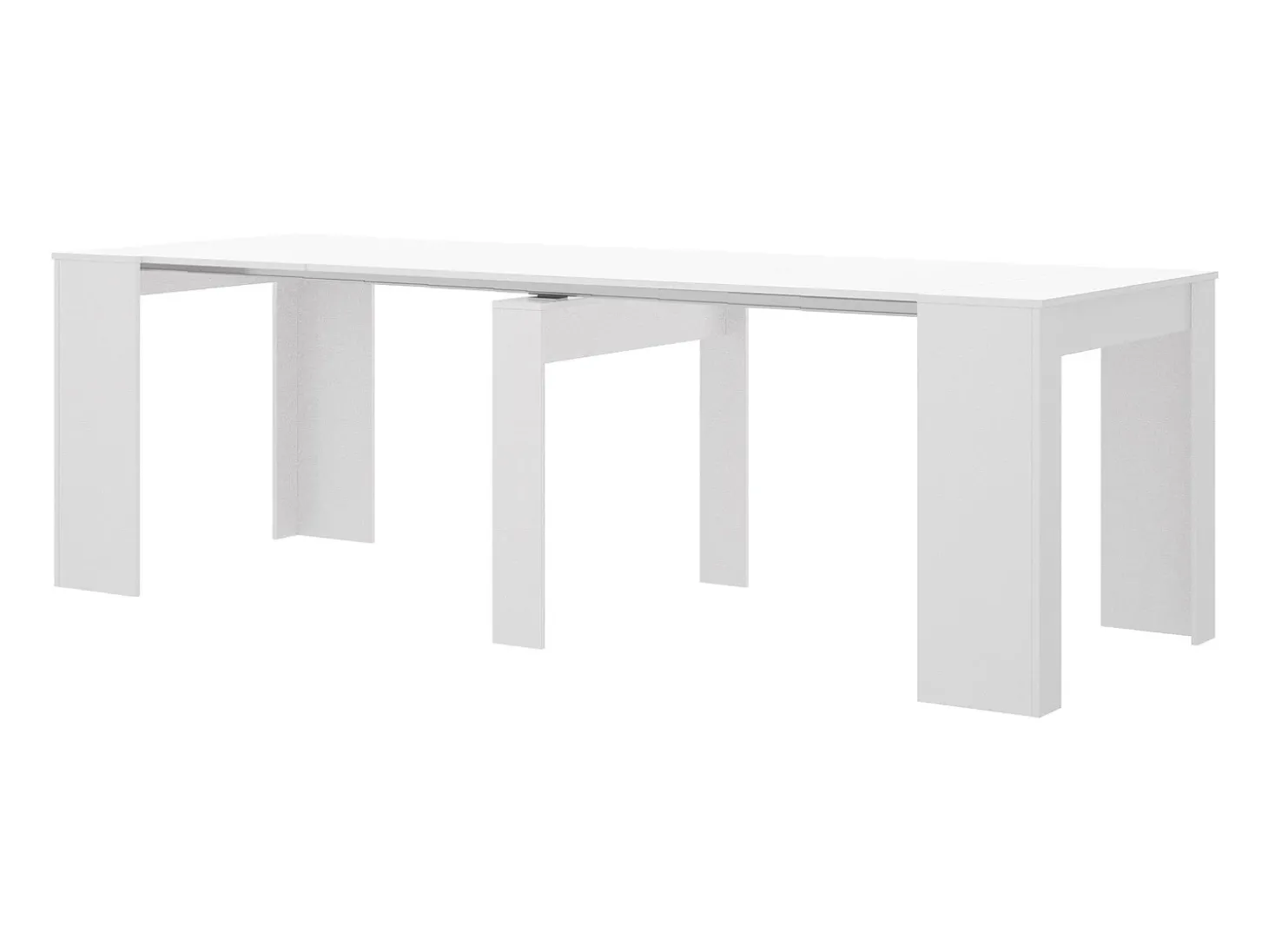Mesa de consola extensível para 10 pessoas - 4 extensões - Cor: Branca - ONEGA
