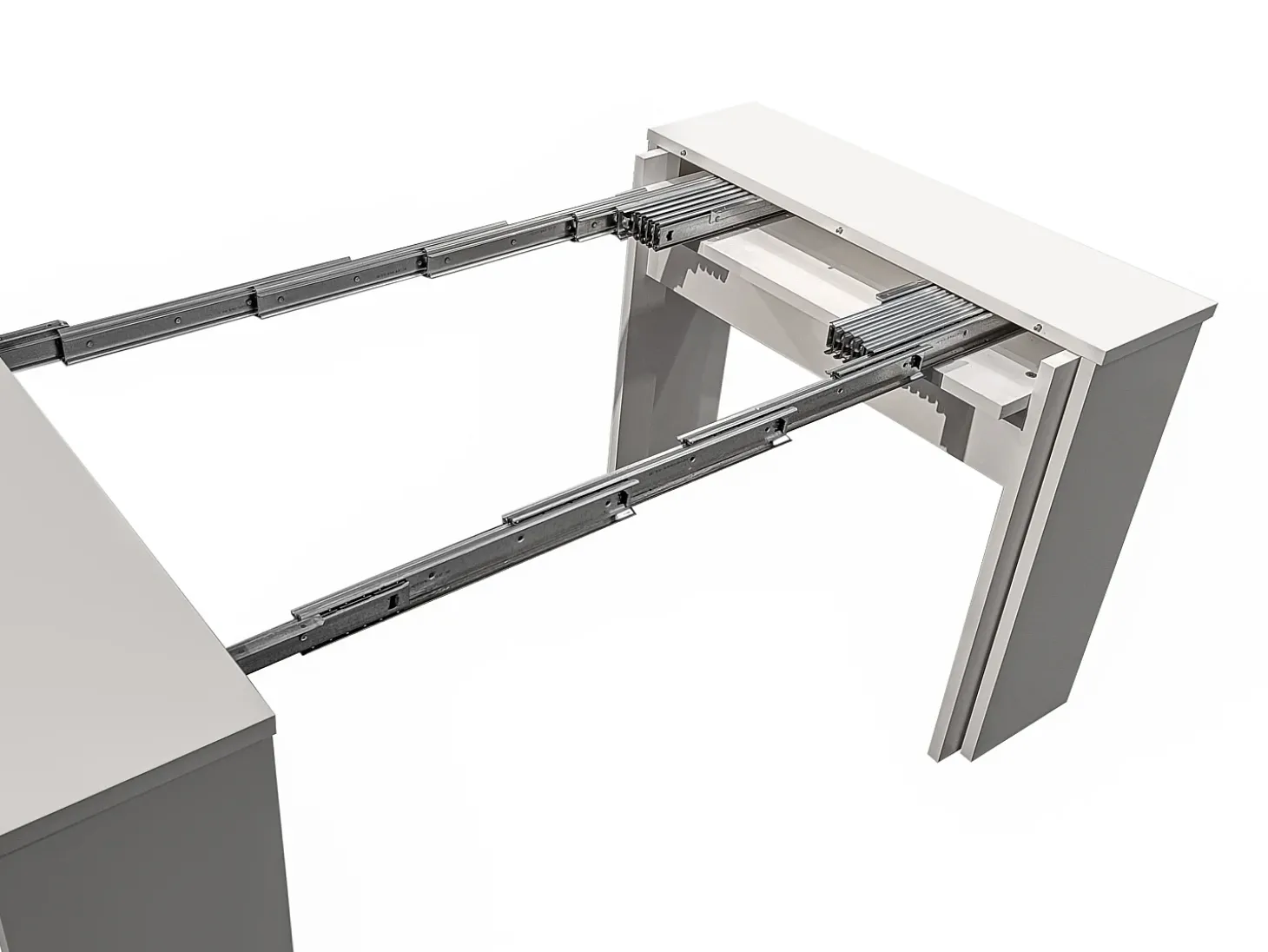 Mesa de consola extensível para 12 lugares - 6 extensões - Branca - ONEGA