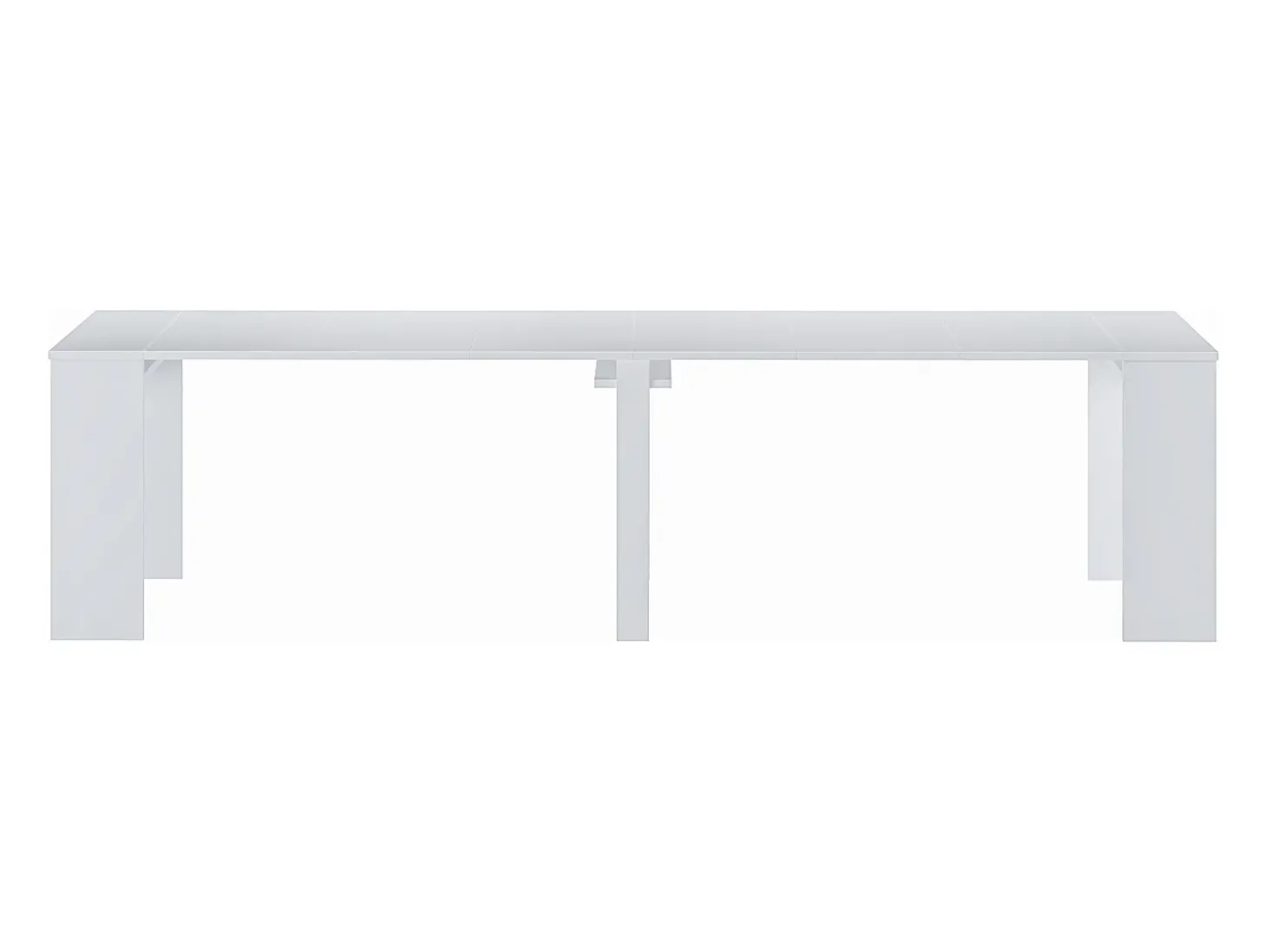 Mesa de consola extensível para 12 lugares - 6 extensões - Branca - ONEGA