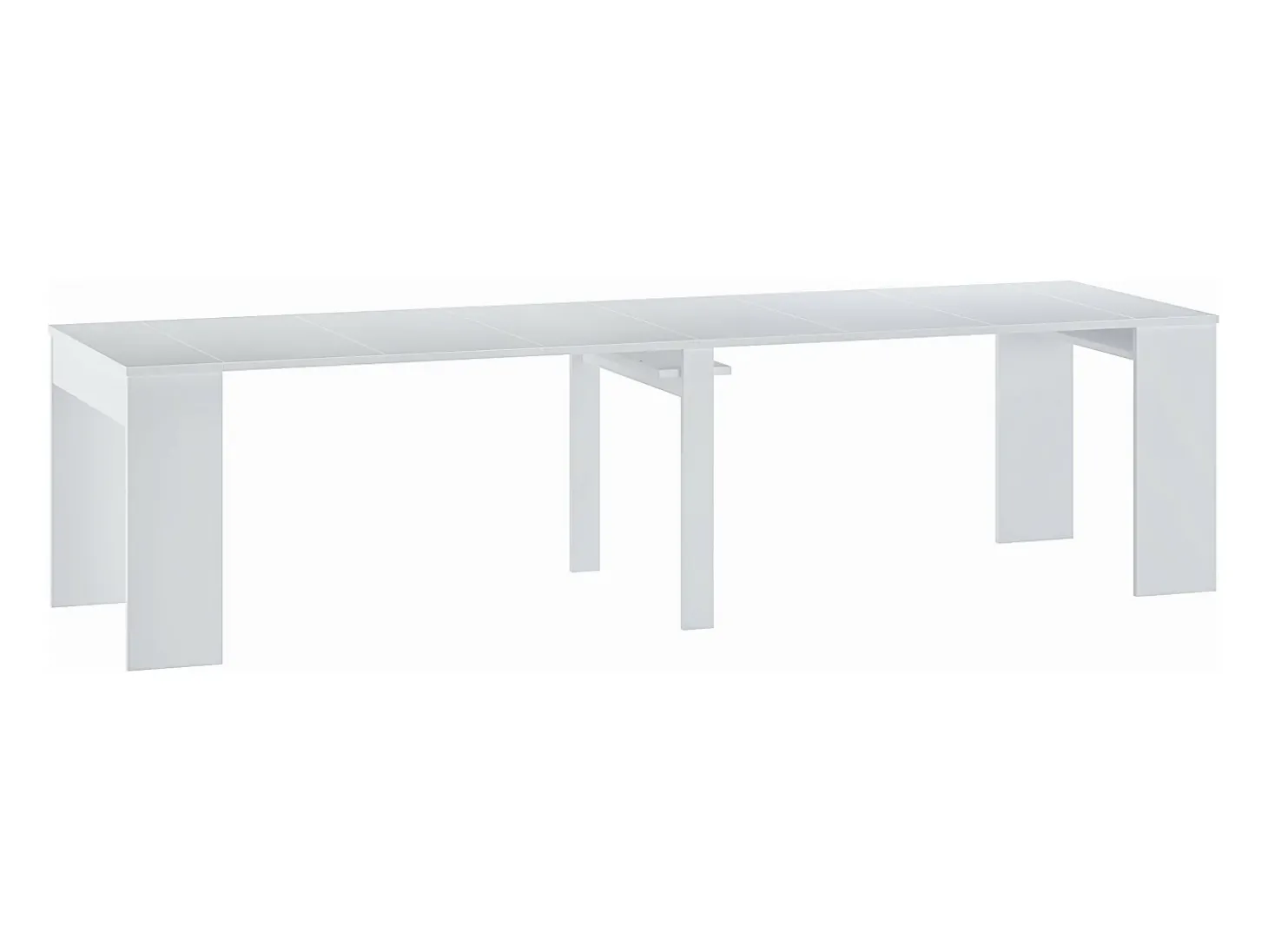 Mesa de consola extensível para 12 lugares - 6 extensões - Branca - ONEGA