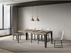 Mesa de consola extensível 90x40/300 cm Flame Premium cinza pomba