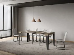 Mesa de consola extensível 90x40/300 cm Cinza pomba flamejante