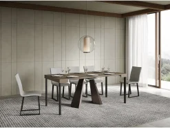 Mesa de consola extensível 90x40/196 cm Diamante Pequena cinza pomba