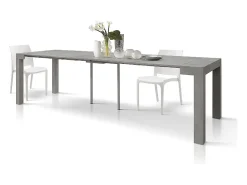 Mesa de consola extensível em cimento com efeito cinzento 90×45 cm - 90×300 cm - VIAREGGIO
