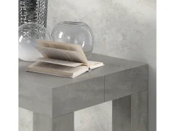 Mesa de consola extensível em cimento com efeito cinzento 90×45 cm - 90×300 cm - VIAREGGIO