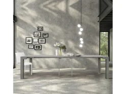 Mesa de consola extensível em cimento com efeito cinzento 90×45 cm - 90×300 cm - VIAREGGIO