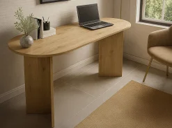 Mesa de consola moderna em tom natural claro - TOPANIA