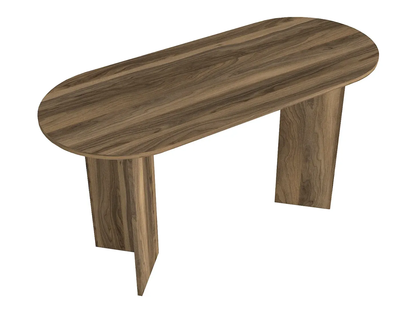 Mesa de consola moderna em tom natural escuro - TOPANIA