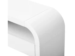 Mesa de consola moderna para hall de entrada - 120 x 35,5 x 76,5 cm - com 2 gavetas + prateleira - MDF - branca