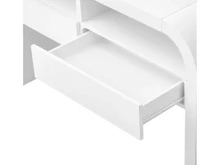 Mesa de consola moderna para hall de entrada - 120 x 35,5 x 76,5 cm - com 2 gavetas + prateleira - MDF - branca