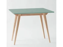 Mesa de consola pequena extensível 45x90cm Envelope Verde Sálvia | Pés em madeira de freixo