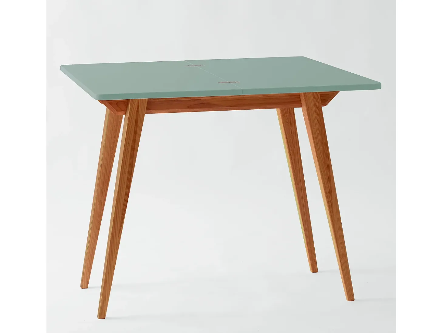Mesa de consola pequena extensível 45x90cm Envelope Verde Sálvia | Pés carvalho