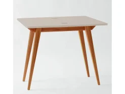Mesa de consola pequena extensível 45x90cm Envelope Castanho Bege | Pés carvalho