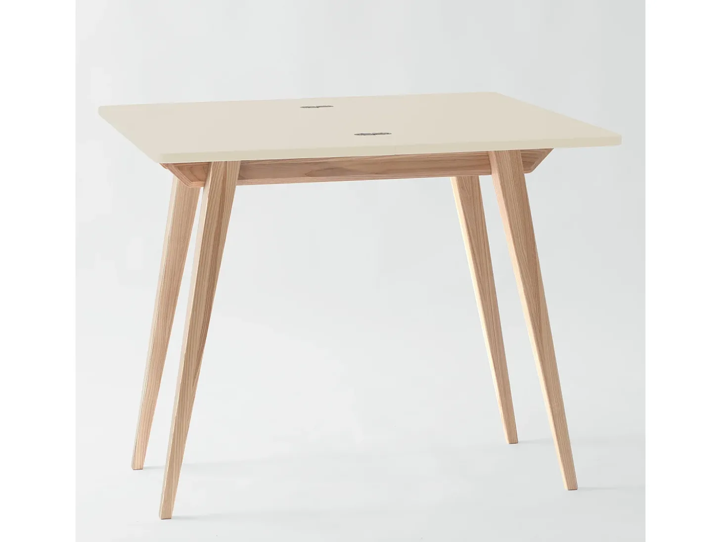 Mesa de consola pequena extensível 45x90cm Envelope Branco Giz | Pés em madeira de freixo