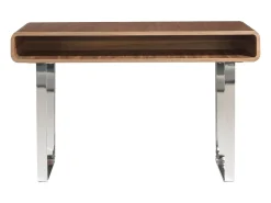 Mesa de consola retangular em nogueira e aço cromado 3000 ANGEL CERDA