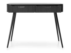 Mesa de console com 2 gavetas e pés pretos foscos, 103x80 cm