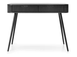Mesa de console com 2 gavetas e pés pretos foscos, 103x80 cm