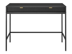 Mesa de console com 2 gavetas e pés de metal preto 104x78 cm