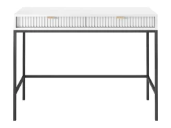 Mesa de console com 2 gavetas e pés de metal preto 104x78 cm