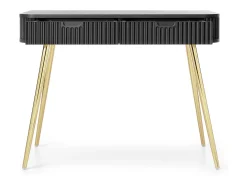 Mesa de console com 2 gavetas e pés dourados foscos 103x80 cm