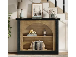 Mesa de Console de 3 Camadas, Mesa de Entrada de 110cm com Armazenamento para Foyer, Corredor