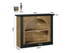 Mesa de Console de 3 Camadas, Mesa de Entrada de 110cm com Armazenamento para Foyer, Corredor