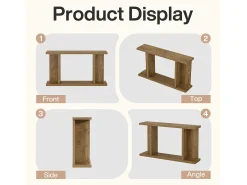 Mesa de Console de 140cm, Mesa de Entrada Rustica de 2 Andares para Atrás do Sofá