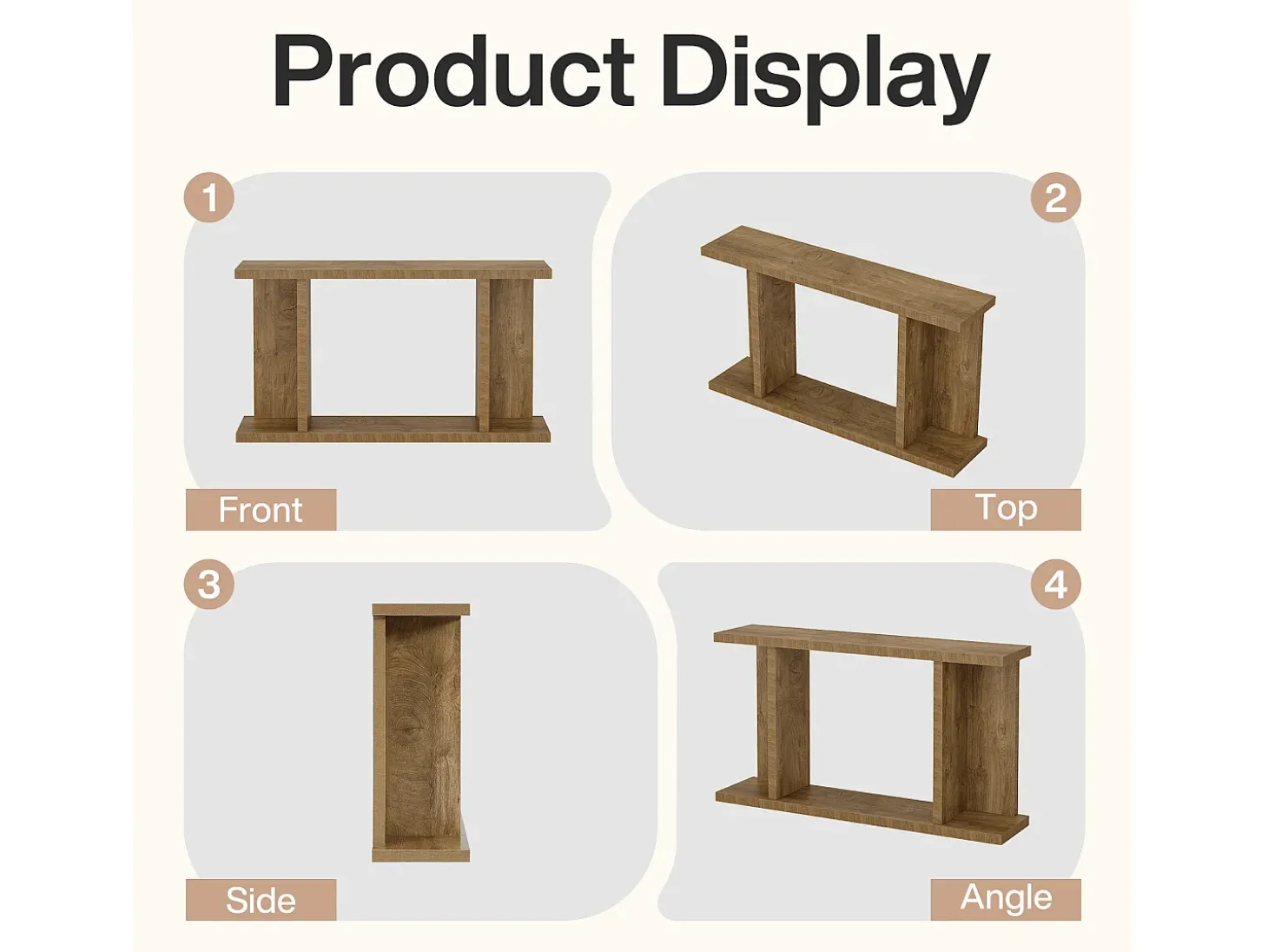 Mesa de Console de 140cm, Mesa de Entrada Rustica de 2 Andares para Atrás do Sofá