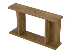 Mesa de Console de 140cm, Mesa de Entrada Rustica de 2 Andares para Atrás do Sofá