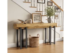 Mesa de Console de 160cm para Entrada, Mesa Industrial Atrás do Sofá