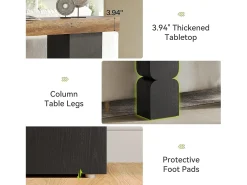 Mesa de Console de 160cm, Visual de Alta Resistência, Mesa para Atrás de Sofá