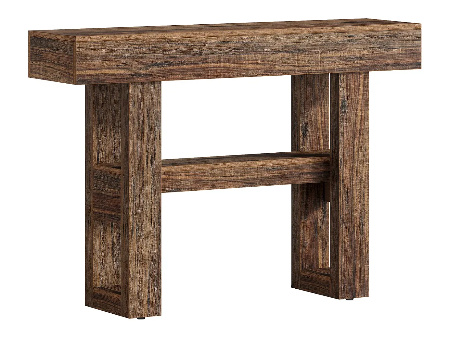 Mesa de console de quinta com 105 cm, mesa estreita para sofá de dois andares para trás do sofá