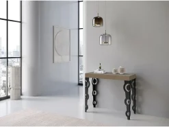Mesa de console extensível Karamay Premium cinza pomba 90x40/300 cm