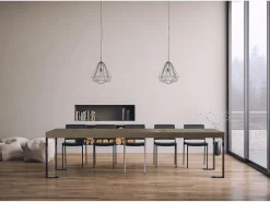 Mesa de console extensível 90x40/300 cm Tecno Premium cinza pomba