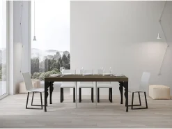 Mesa de console extensível Paxon Premium cinza pomba 90x40/300 cm