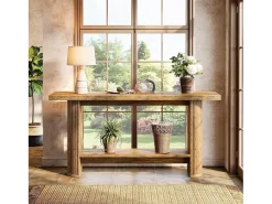 Mesa de console moderna de 140 cm, mesa para corredor estreito com armazenamento para a sala de estar