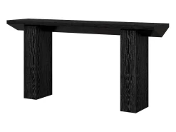 Mesa de Console para Entrada, Mesa de Sofá Longa e Fina Preta de 160cm