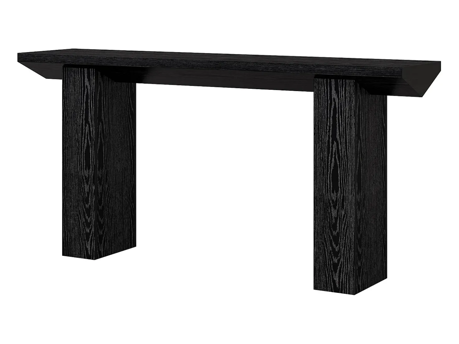 Mesa de Console para Entrada, Mesa de Sofá Longa e Fina Preta de 160cm
