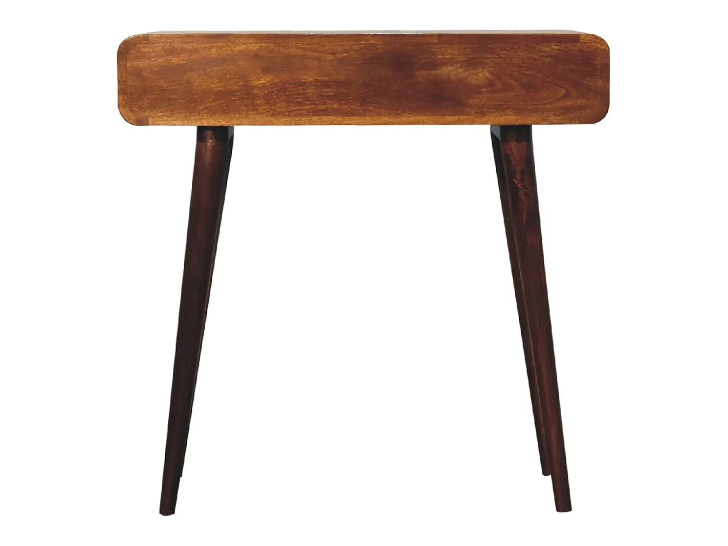 Mesa de corredor curvada em castanho Artisan Furniture, 2 gavetas, castanho
