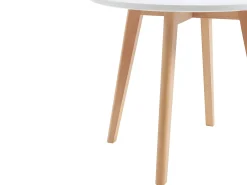 Mesa de criança em MDF e faia branco e natural LOULOUNE