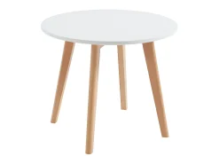 Mesa de criança em MDF e faia branco e natural LOULOUNE