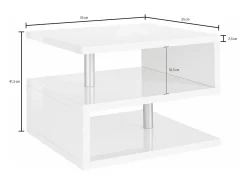 Mesa de estar Dcalligari, Mesa de estar, Armário de armazenamento baixo, Mesa de café, 55x55h41 cm, Antracite