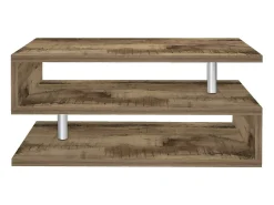 Mesa de estar Dcambias, Mesa de sala de estar, Armário de armazenamento baixo, Mesa de café, 90x55h41 cm, Bordo