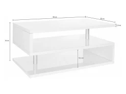 Mesa de estar Dcambias, Mesa de sala de estar, Armário de armazenamento baixo, Mesa de café, 90x55h41 cm, Bordo