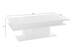 Mesa de estar Dcampores, Mesa de estar, Armário de armazenamento baixo, Mesa de café, 100x55h42 cm, Antracite com luz LED