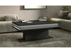Mesa de estar Dcampores, Mesa de estar, Armário de armazenamento baixo, Mesa de café, 100x55h42 cm, Antracite com luz LED