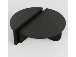 Mesa de estar Dgiarett, Mesa baixa de café, Suporte de revistas para sofá, Prateleira para sala de estar, 90x90h35 cm, Preto
